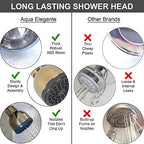 Aqua Elegante Low Water Pressure Shower Heads - Best High Pressure Boosting Wall Mount Showerhead - Indoor And Outdoor Modern Bath Spa Head, 1.8 GPM - Polished Brass & California Certified