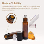 ULG 8-/48-Pack Essential Oil Roller Bottles 10ml, Cobalt Blue/Amber Glass Empty Bottles with Stainless Steel Roller Balls and Waterproof Labels, Roller Balls For Essential Oils