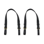 Semetall 2pcs Adjustable Handbag Straps - PU Leather Replacement Shoulder Strap Set for Purses, Totes, Bags (Black)