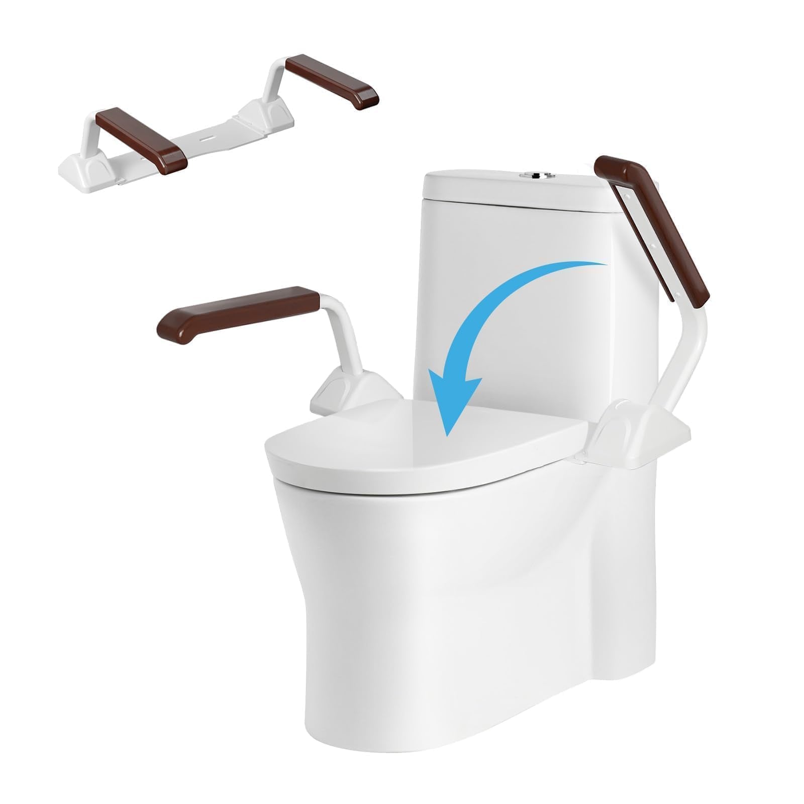Toilet Safety Rails for Seniors（520lbs), Adjustable Toilet Handle for The Elderly and Disabled, Handicap Toilet Safety Frame Grab Bars, Toilet Support Rails