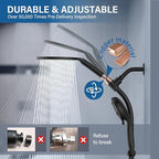 7.5" Rotatable Dual Shower Head with Handheld Combo, Kids Friendly Low 3-Way Diverter, Adjustable Slide Bar for Whole Family Use, Enjoy High Pressure Rainfall Spa Shower, Matt Black