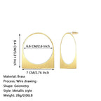 Large Gold Hoop Earrings, 14k Plating Big Chunky Geometric Hollow Brushed Metal Sheet Drop Dangle Huggie Studs Womens Statement Jewelry Gift (Hollow Gold)