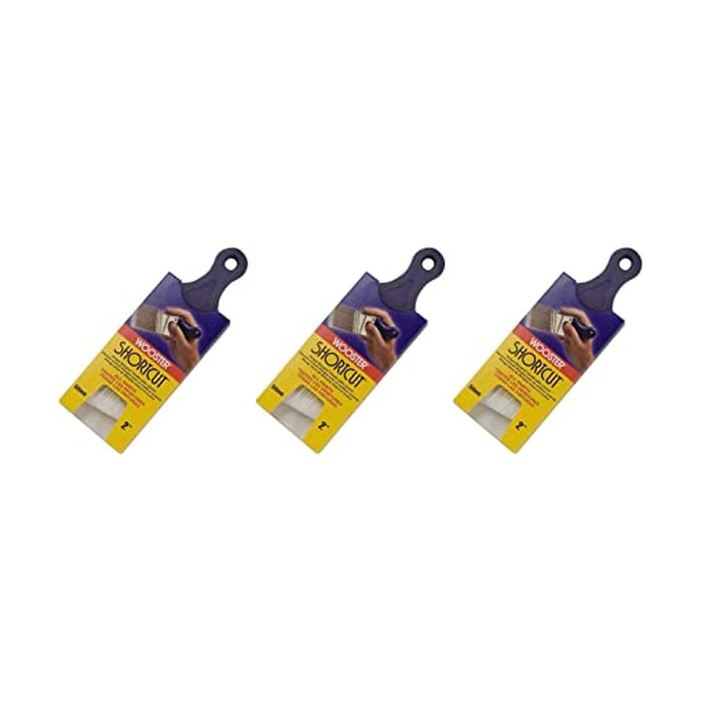 Wooster Brush Q3211-2 Shortcut Angle Sash Paintbrush, 2-Inch, White | Pack of 3
