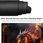 DEGDFSGR MTG Playmat with Zones 27.5" x 15.74" inches, Non-Slip Rubber Base, Commander Playmat for Magic The Gathering, The Fire Dragon On The Rock