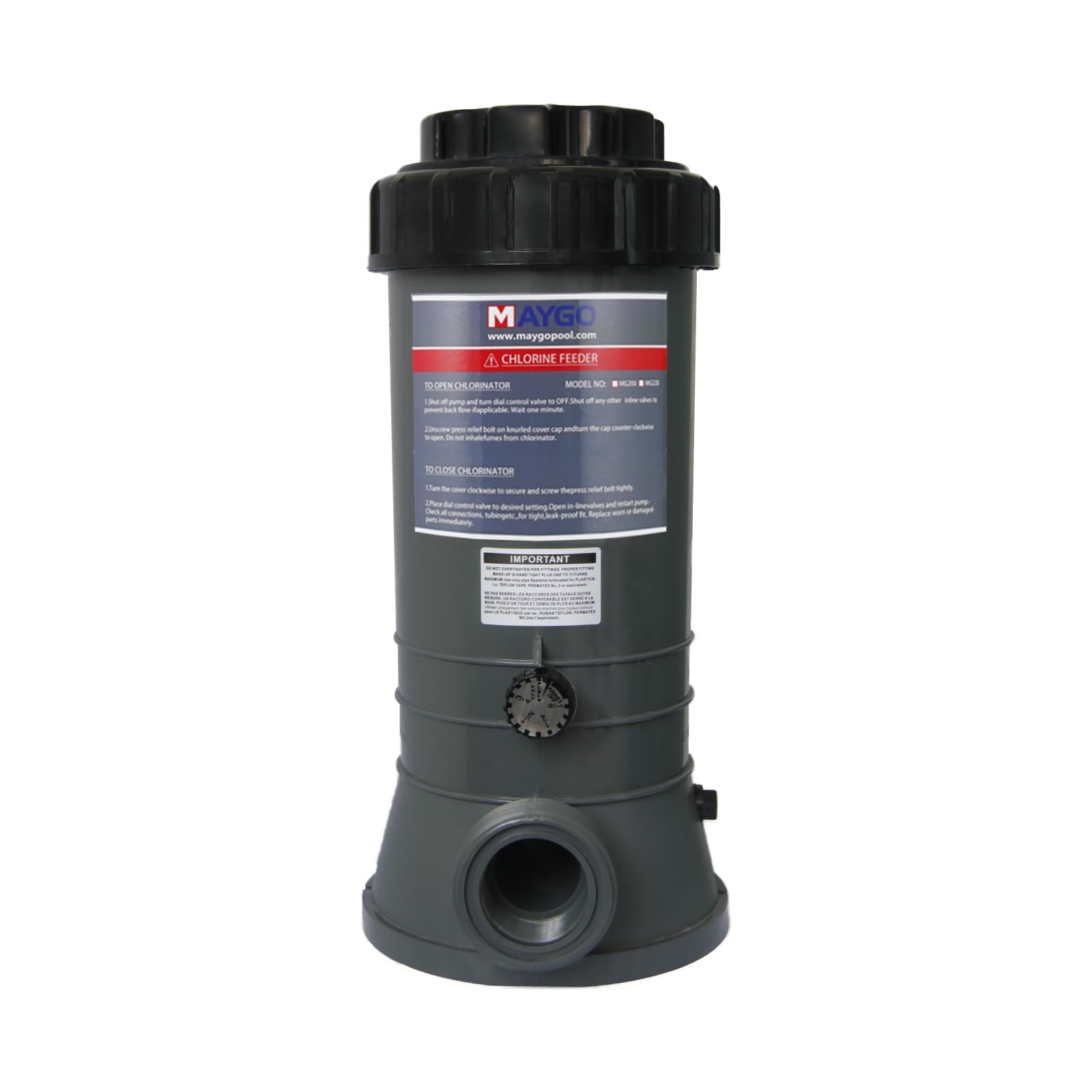 in-line Automatic Pool chlorinator MAYGO CL200 Performance Replacement Hayward CL200, Inline Pool Automatic chlorinator for Both Above Ground and Indoor Pool (9LB)