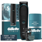 Gillette Intimate Men’s Pubic Hair Trimmer, SkinFirst Pubic Hair Trimmer for Men, Waterproof, with Anti Chafe Stick