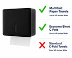 Multifold Paper Towel Dispenser Wall Mount (Black), Folded Hand Towel Dispenser for Bathroom/Restroom (Holds up to 300 Towels), Commercial Paper Towel Holder, Trifold Paper Towels Dispenser by EnBath