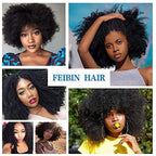 Mongolian Afro Kinky Curly Bundles Human Hair Crochet Hair for Black Women Boho Braids 4B 4C Afro Kinky Bulk Human Virgin Hair Burmese Curly Weave Bundles Human Hair Weft Natural Black 16 18 20 Inch