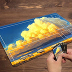 MTG Playmat with Zones Magic Card Playmat Game Mat,TCG & CCG Card Games Mat with Free Storage Bags Size 24 x 14 Inches (with Zones,Cloud)