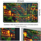 MTG Playmat with Zones Magic Card Playmat Game Mat,TCG & CCG Card Games Mat with Free Storage Bags Size 24 x 14 Inches (with Zones,House)