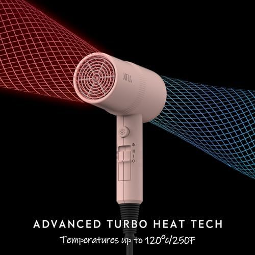 AINA Hair Dryer with Diffuser, Blow Dryer for Women | Advanced Ionic Technology, Ceramic Coating | Cold Shot Features Turbo Heat for Fast Drying and Shine 110V/ALCI(Pink)