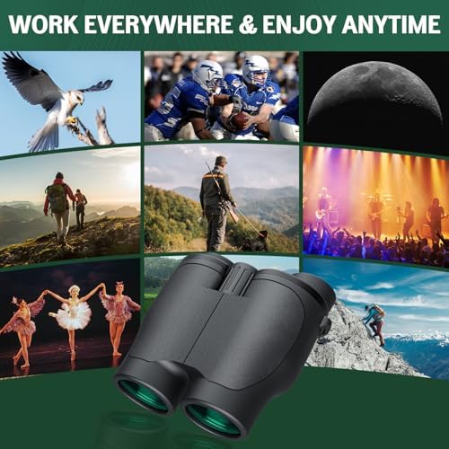 Aurosports 16x32 Compact Binoculars for Adults and Kids - High Powered Small Binoculars with Low Light Vision - Easy Focus Lightweight binos for Bird Watching Hunting Travel Hiking
