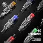 Dragonhawk Extreme Tattoo 50Pcs Cartridges Needles Mixed Sizes 1003RL 1005RL 1007RL 1009RL 1011RL EX-1 (#10RL-50PCS)