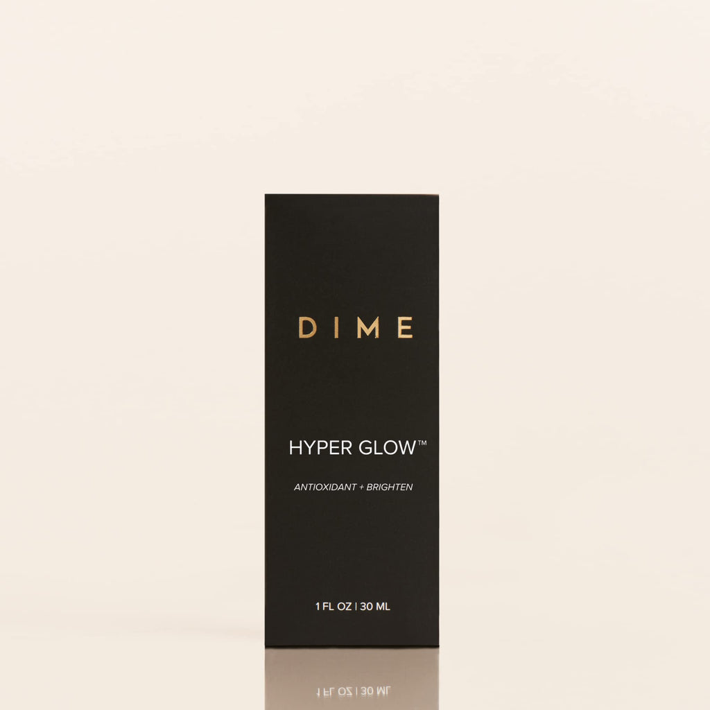DIME Beauty Hyper Glow Treatment Vitamin C Serum Dark Spot Remover for Face Brightening Hydrating Antioxidant Vitamin C Serum for Face with Ferulic Acid Resveratrol Hyaluronic Acid Aloe 1 oz / 30 ml