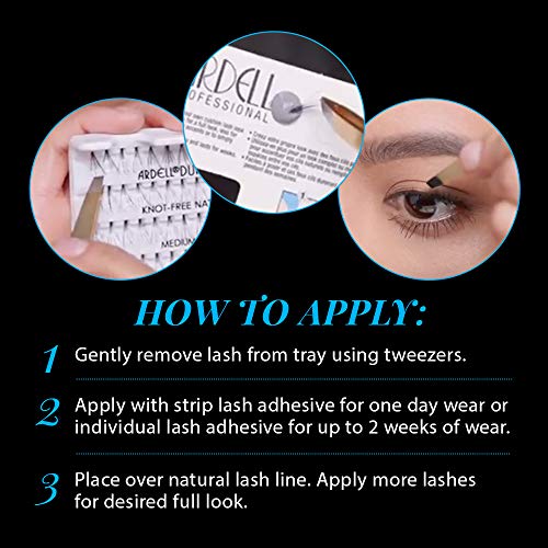 Ardell Individual False Eye Lashes - Medium Brown, Lightweight, Natural Look DIY Lash Clusters Eyelash Extensions, 4 Pack