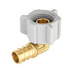 25-Pack Pex1/2" X 1/2" Female NPT Swivel Elbow Adapter, Brass Barb Crimp Plumbing Fittings, ASTM F1807,(PEX1807208-25PCS)