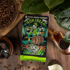Bones Coffee Company Irish Cream Flavored Coffee Beans, Medium Roast Ground Coffee Low Acid, Nutty Flavor (12 oz)