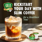 SOLLO Organic Slim Coffee Pods, Medium Roast, Low Acid, Diet-Support, Slim, Single Serve Pods, Compatible With 2.0 K-Cup Keurig Brewers, 24 K Cup