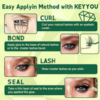 Lash Clusters 3D Effect Eyelash Clusters KEYYOU 144pcs D Curl 10mm Wispy Lashes Fluffy Cluster Lashes Natural Soft DIY Lash Extension(Radiance-D-10)