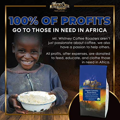 Mt. Whitney Colombia Monte Sierra Organic,Single origin, Medium Dark Roast, Smooth Full Flavored, low Acid Coffee (Ground, 5 Lb)