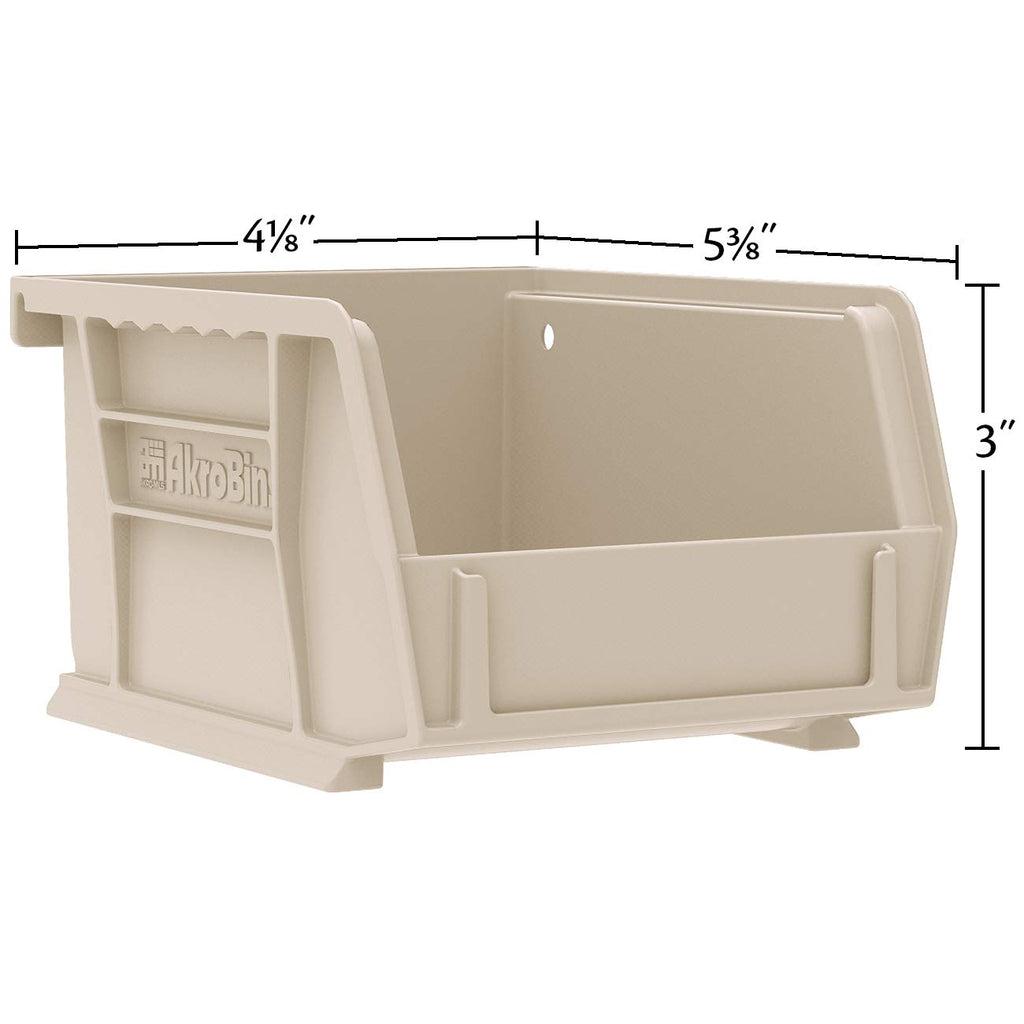 Akro-Mils 30210 AkroBins Plastic Storage Bins, Space-Saving Stackable Bins for Garage, Pantry, Craft Organization, 5" x 4" x 3", Red, 24-Pack
