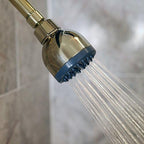 Aqua Elegante Low Water Pressure Shower Heads - Best High Pressure Boosting Wall Mount Showerhead - Indoor And Outdoor Modern Bath Spa Head, 2.5 GPM - Polished Brass