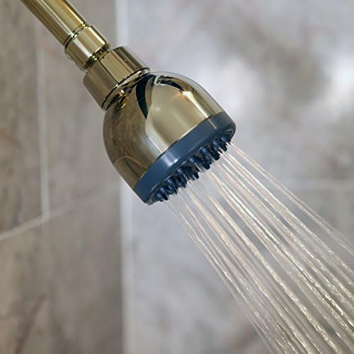 Aqua Elegante Low Water Pressure Shower Heads - Best High Pressure Boosting Wall Mount Showerhead - Indoor And Outdoor Modern Bath Spa Head, 1.8 GPM - Polished Brass & California Certified
