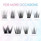 LANKIZ DIY Eyelash Extensions,Individual Lash Extensions Clusters,154 Clusters, Soft and Lightweight 12mm Only Mix Resuale Wide Band Cluster Lashes for Home use (Natural C curl)