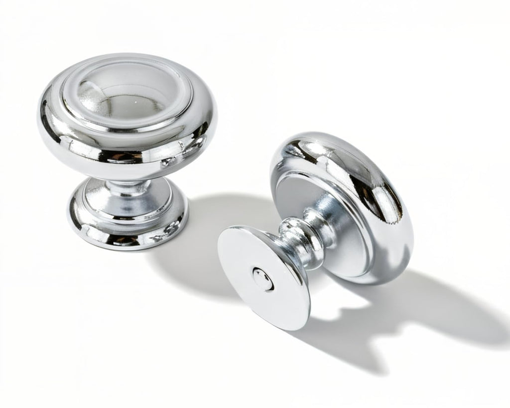 khtumeware 10 Pack Knob Vibrant Polished Chrome Cabinet knobs Solid Heavy-Duty Bifold Closet Door Knobs Cabinet Hardware Drawers Dressing Table Bathroom Handle