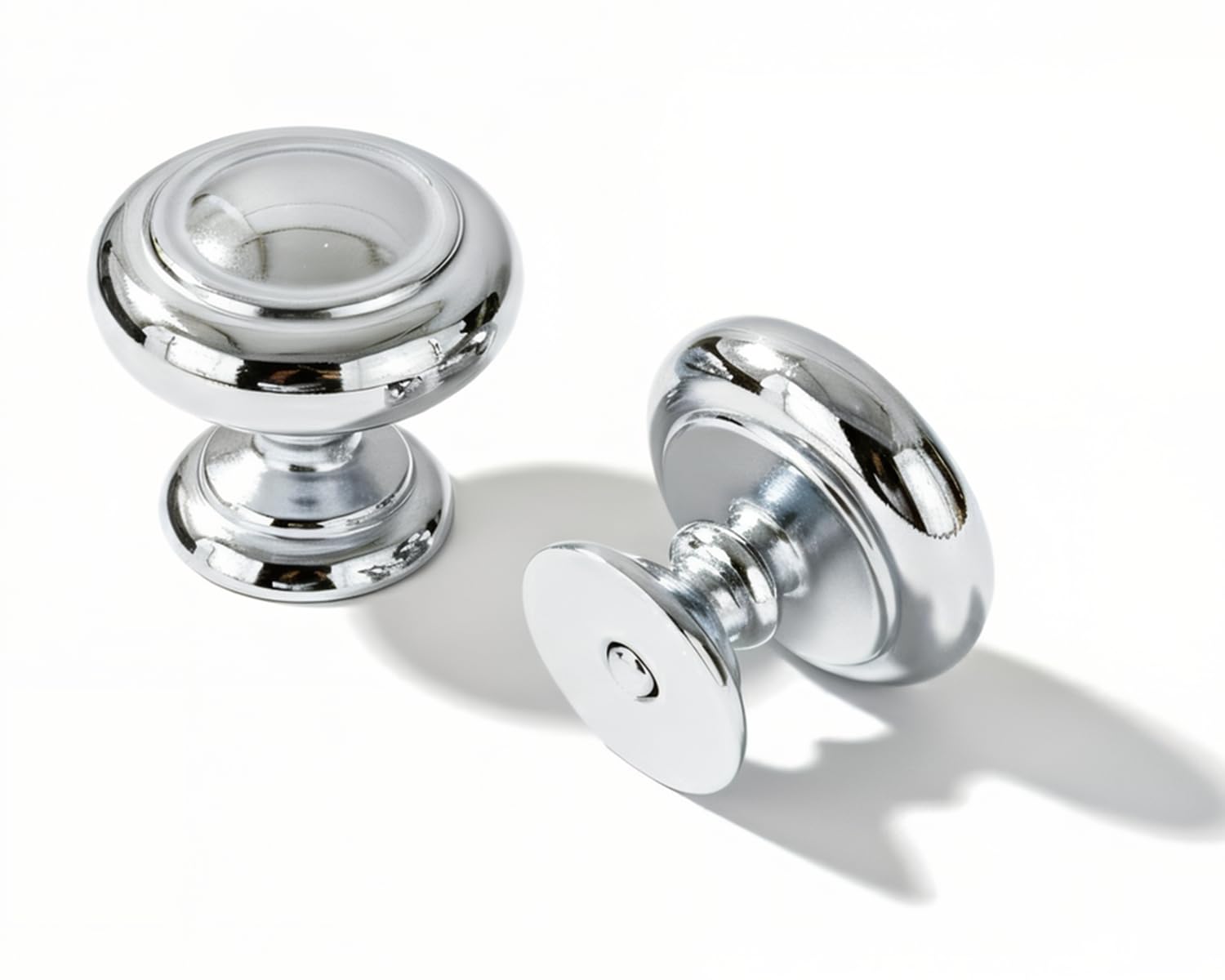 khtumeware 10 Pack Knob Vibrant Polished Chrome Cabinet knobs Solid Heavy-Duty Bifold Closet Door Knobs Cabinet Hardware Drawers Dressing Table Bathroom Handle