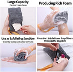 Antimbee 6-Pack Soap Pocket Exfoliating Soap Saver Pouch, Body Scrubber Rough Sponge Exfoliator for Bath or Shower, Gray Mesh Bar Soap Foam Lather Pouch