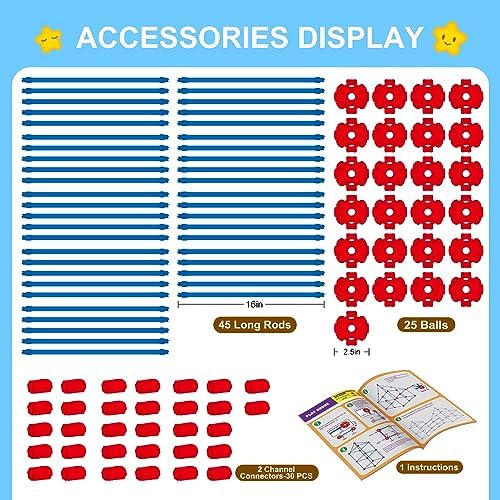 SpringFlower Fort Building Kit for Kids,STEM Construction Toys, Educational Gift for 3 4 5 6 7 8 9 10 11 12 Years Old Boys and Girls,Ultimate Creative Set for Indoor & Outdoors Activity,100 Pcs