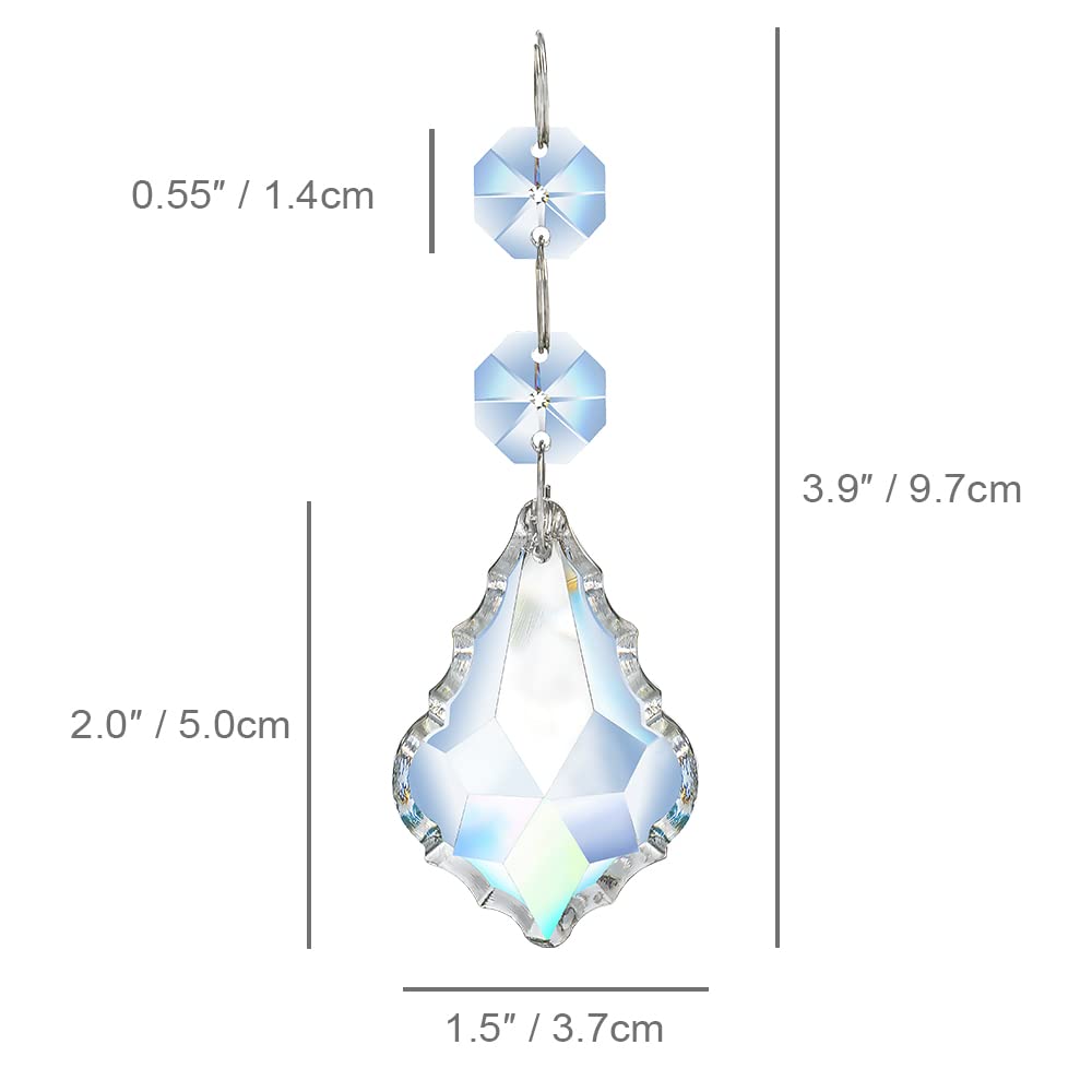 20pcs Crystal Chandelier Prism Pendant, 50mm Suncatchers Hanging Crystals