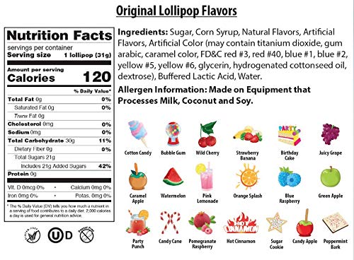 Original Gourmet Lollipops, Wild Cherry, 30 Count (Pack of 1)
