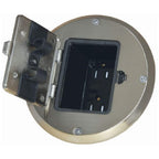 RACO 6239NI Floor Kit with Recessed Duplex 15A TR Device and Adjustable Steel Box, 1-Gang, Nickel