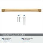 khtumeware 10-Pack 6 Inch Square Brushed Brass Cabinet Pulls, Solid Satin Brass Zinc Alloy Heavy-Duty Handles for Kitchen/Bathroom Cabinets, Drawers & Cupboards (6 Inch Center to Center)