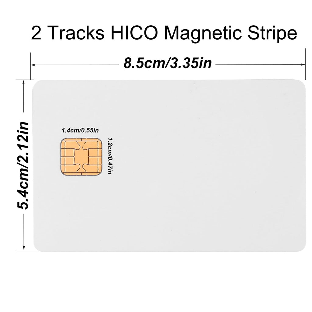 X-belmox J2a040 Chip Java Jcop Cards Unfused, J2a040 Unfused Blank Cards with 2 Track, 8.4mm HICO Magnetic Stripe, White Card Java Chip Silver Magnetic Strip - 3 Pack