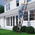 12.5FT Telescoping Ladder A Frame, Portable Extension Folding Ladder, Multi-Purpose Compact Telescopic Ladder for Household or Outdoor Work, 330lbs Max Capacity