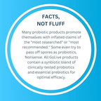 GoLive Prebiotic & Probiotic for Women, Men, Kids. Flavor-Free, Sugar-Free, Synbiotic Powder w/ GOS, L-Glutamine, Vitamin D3, Electrolytes. For Gut Health, Digestion, Metabolism, Immunity 15-50B CFUs.