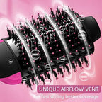 Dual Voltage Hair Dryer Brush with European Plug, Blow Dryer Brush for European Travel, 110V-120V/220V-240V Hot Air Brush and Styler Volumizer with Negative Ion Anti-frizz