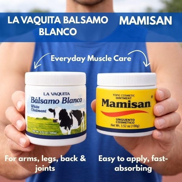 Cosmetic Ointment & La Vaquita Bálsamo Blanco (3.52 oz Each) for Sweating, Fat Burning, Joint Relief, and Muscle Recovery