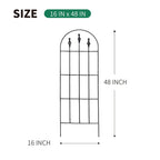 48" H x16 W Trellis,Black Garden Metal Vine Sturdy Trellises for Outdoor Climbing Plants Support Structures B (121cm) 2Pack