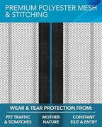 FLUX Magnetic Screen Door - Self-Closing, Pet-Friendly, Durable Polyester Mesh Screen Door with Powerful Magnetic Attachments, Keeps Bugs Out, Fits Sliding Doors and Standard Doors up to 36" x 78"