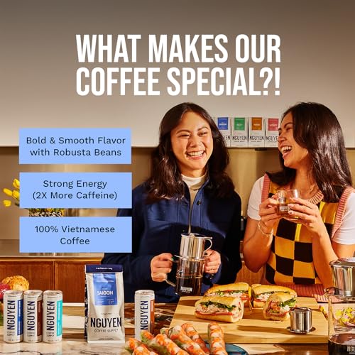 Nguyen Coffee Supply - Saigon Robusta & Arabica Blend: Dark Roast Premium Whole Coffee Beans, Vietnamese Single Origin, Direct Trade, Low Acid, High Caffeine, Roasted in Brooklyn [5 lb Bag]