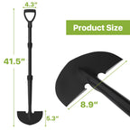 MANXRKUI Edger Lawn Tool, Manual Half Moon Edger for Garden Border, Hand Lawn Edging Tool with D-Grip, 41-inch Long Handle Lawn Edger for Grass, Sidewalk, Yard