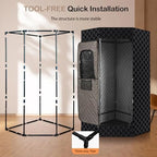 PEEKO Full Size Portable Personal Home Sauna, Pentagon Sauna Tent Sauna Box with 650nm Red Light Therapy, 3L Capacity 1200W Steamer, Pocketed Foldable Chair, Customized Sweat Mat with Remote Control