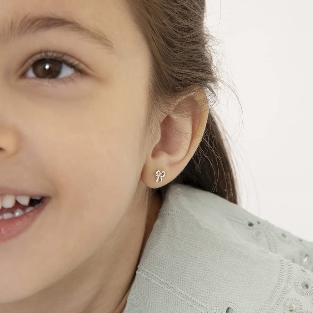 In Season Jewelry Tiny Bow Kids Earrings – 925 Sterling Silver