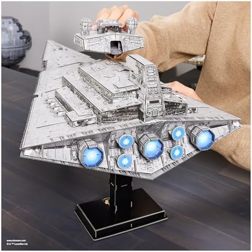 4D Build, Star Wars Deluxe Imperial Star Destroyer 3D Model Kit, Fantasy Collectible, Adult Puzzle, for Ages 12 & Up