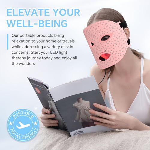 AISZG Red Light Therapy for Face,Mothers Day Birthday Women Mom Her Girlfriend Wife,LED Face Mask Light Therapy with Rechargeable and Multi-Color