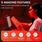 Bestqool Red Light Therapy, Dual Chip 660nm 850nm Clinical Grade Red Light Therapy for Face, Portable Infrared Light Therapy for Body, Pain Relief, Muscle Fast Recovery. 50W.